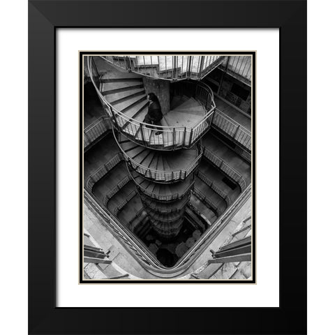 Vertigo Black Modern Wood Framed Art Print with Double Matting by Yilmazmaden, Alphan