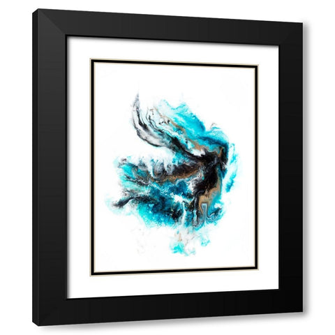 Acropora Black Modern Wood Framed Art Print with Double Matting by Storms, Alyson