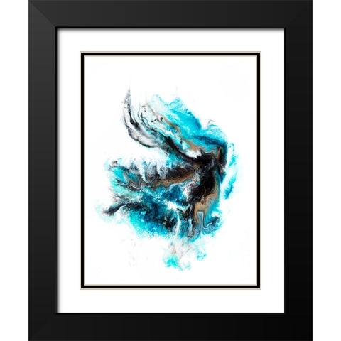 Acropora Black Modern Wood Framed Art Print with Double Matting by Storms, Alyson