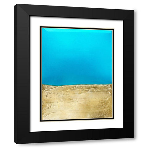 Azure Gold Black Modern Wood Framed Art Print with Double Matting by Storms, Alyson