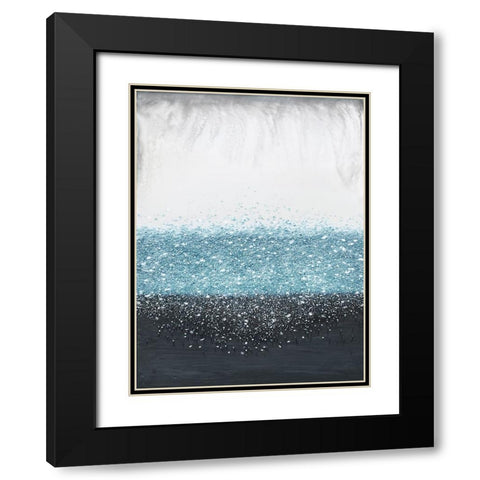 Crystal Rain Blue Black Modern Wood Framed Art Print with Double Matting by Storms, Alyson