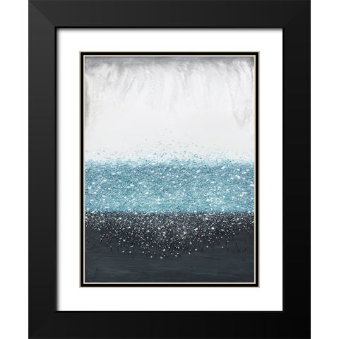 Crystal Rain Blue Black Modern Wood Framed Art Print with Double Matting by Storms, Alyson