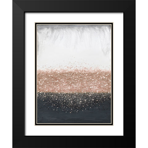 Crystal Rain Dusty Rose Black Modern Wood Framed Art Print with Double Matting by Storms, Alyson