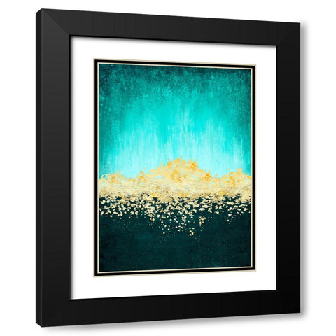 Golden Dawn Teal Black Modern Wood Framed Art Print with Double Matting by Storms, Alyson