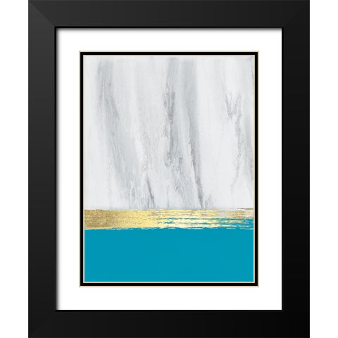 Granite Gold Black Modern Wood Framed Art Print with Double Matting by Storms, Alyson