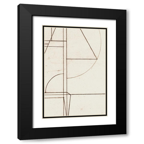 Minmod No2 Black Modern Wood Framed Art Print with Double Matting by Hobday, Dan