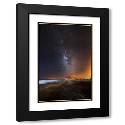 Star Eruption Black Modern Wood Framed Art Print with Double Matting by Macia, Ivan