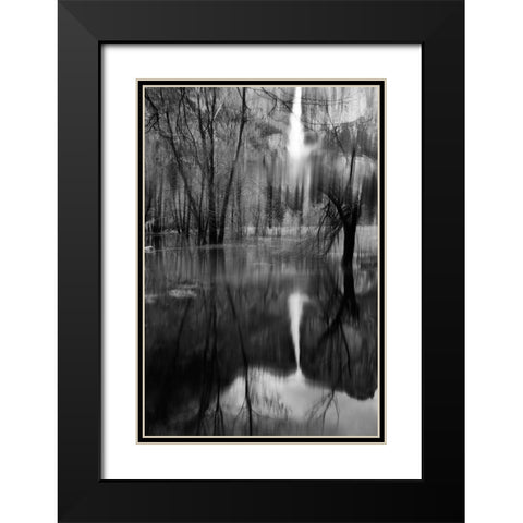 Yosemite Falls Black Modern Wood Framed Art Print with Double Matting by Berry, Jerry