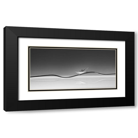 Wave Black Modern Wood Framed Art Print with Double Matting by Jonas, Nadav