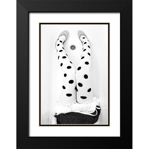 Dotted 2 Black Modern Wood Framed Art Print with Double Matting by Wasilewski, Adam