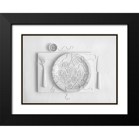 S.P.A.G.H.E.T.T.I Black Modern Wood Framed Art Print with Double Matting by Lazarov -, Dimitar