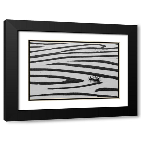 The Beauty Of Simple Life Black Modern Wood Framed Art Print with Double Matting by Youdutian