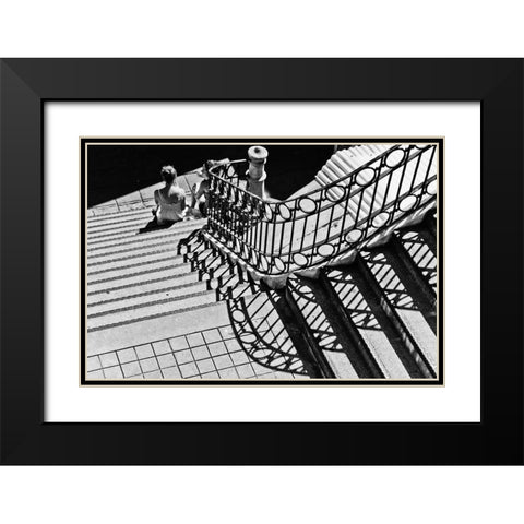 Confidential Stairs Black Modern Wood Framed Art Print with Double Matting by Mexia, Laura
