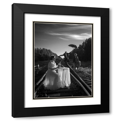 This Crazy World - Ii Black Modern Wood Framed Art Print with Double Matting by Dansiga
