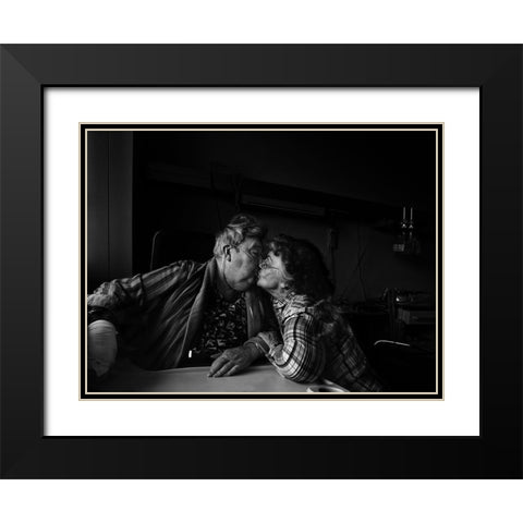 Love Black Modern Wood Framed Art Print with Double Matting by Eisele, Stefan