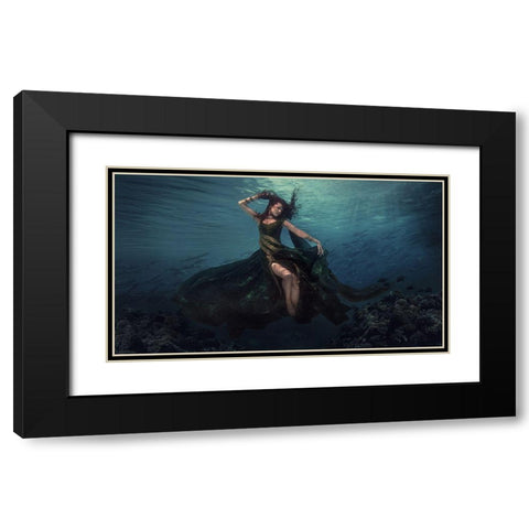 Dancing In The Waves Black Modern Wood Framed Art Print with Double Matting by Suherman, Martha