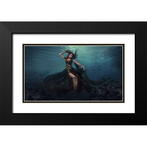 Dancing In The Waves Black Modern Wood Framed Art Print with Double Matting by Suherman, Martha