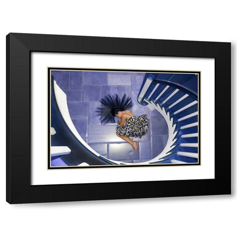 Violet Black Modern Wood Framed Art Print with Double Matting by Repelnig, Hans
