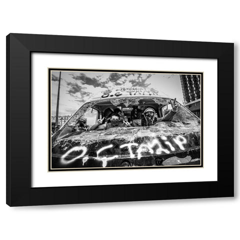 Taksim Victory Black Modern Wood Framed Art Print with Double Matting by Bilgin, Mehmet