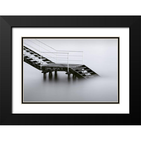 Downstairs Black Modern Wood Framed Art Print with Double Matting by Barandiaran, Inigo
