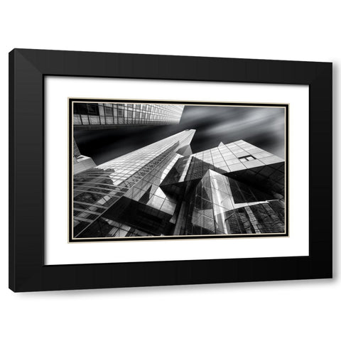 Glass City Black Modern Wood Framed Art Print with Double Matting by M. Garcia, Jesus