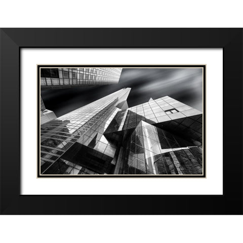 Glass City Black Modern Wood Framed Art Print with Double Matting by M. Garcia, Jesus