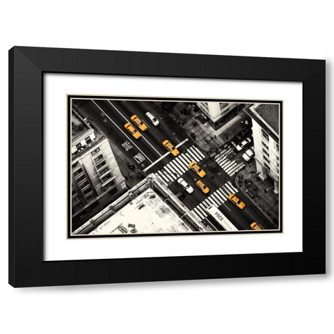 Yellow Flow Black Modern Wood Framed Art Print with Double Matting by Kloren, Stefan