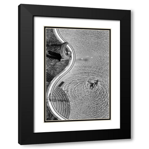 Swimming Pool Black Modern Wood Framed Art Print with Double Matting by Kravanja, Jure