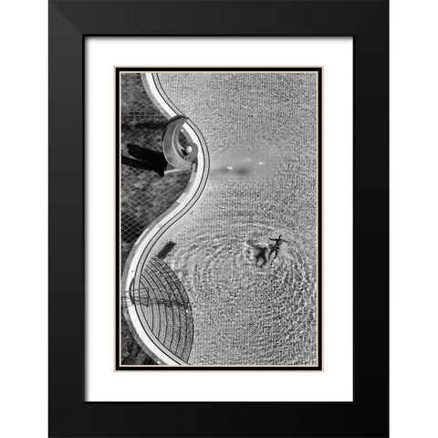 Swimming Pool Black Modern Wood Framed Art Print with Double Matting by Kravanja, Jure