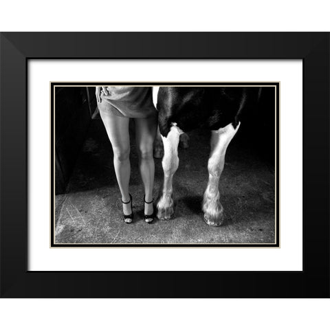 To Cool Ones Heels Black Modern Wood Framed Art Print with Double Matting by Repelnig, Hans