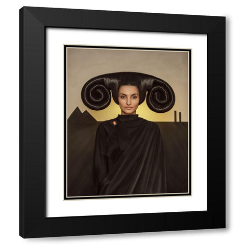 Mistress Of The Black Mountains. Black Modern Wood Framed Art Print with Double Matting by Smirnov, Sergei
