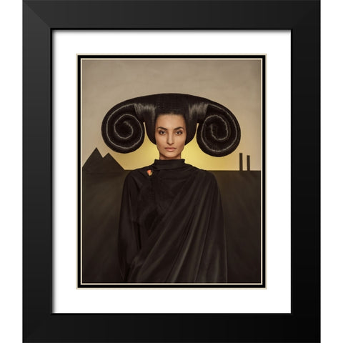 Mistress Of The Black Mountains. Black Modern Wood Framed Art Print with Double Matting by Smirnov, Sergei