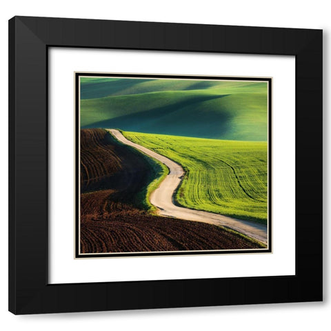 Road Black Modern Wood Framed Art Print with Double Matting by Browko, Krzysztof