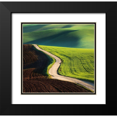 Road Black Modern Wood Framed Art Print with Double Matting by Browko, Krzysztof