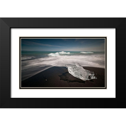 Diamond Beach Black Modern Wood Framed Art Print with Double Matting by Hoffmann, Raymond