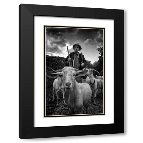 Untitled Black Modern Wood Framed Art Print with Double Matting by Ozciftci, Nuri