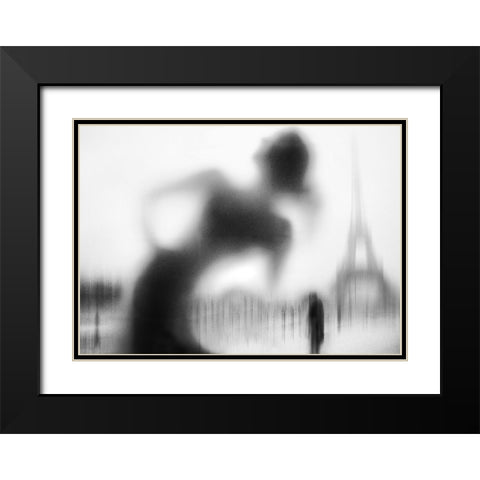 La Parisienne Black Modern Wood Framed Art Print with Double Matting by Drigny, Eric