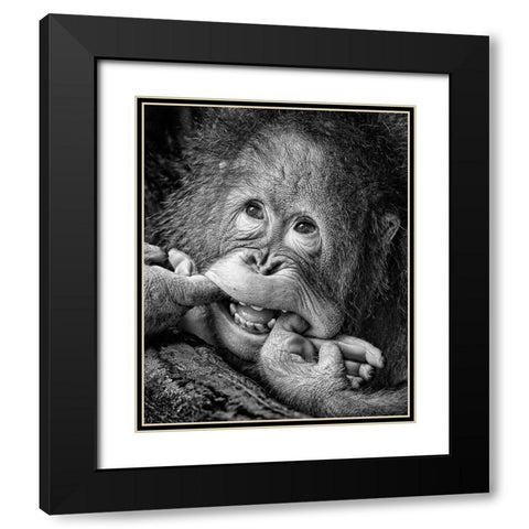 Big Smile.....Please Black Modern Wood Framed Art Print with Double Matting by Muliani Hartojo, Angela