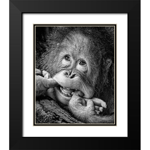 Big Smile.....Please Black Modern Wood Framed Art Print with Double Matting by Muliani Hartojo, Angela
