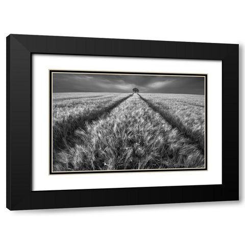 Alone Black Modern Wood Framed Art Print with Double Matting by Krol, Piotr