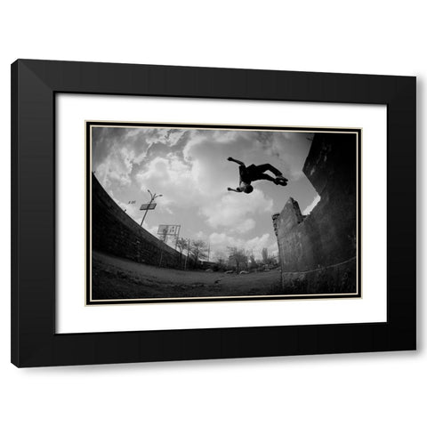 Jumper Black Modern Wood Framed Art Print with Double Matting by Manvelyan, Suren