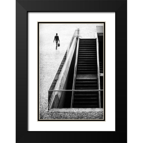 Ill Be Long Gone Black Modern Wood Framed Art Print with Double Matting by Mexia, Laura