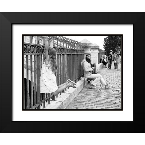Lah Black Modern Wood Framed Art Print with Double Matting by Licko, Jaro