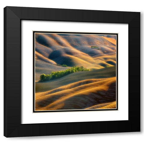 Fields Black Modern Wood Framed Art Print with Double Matting by Browko, Krzysztof