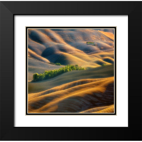 Fields Black Modern Wood Framed Art Print with Double Matting by Browko, Krzysztof