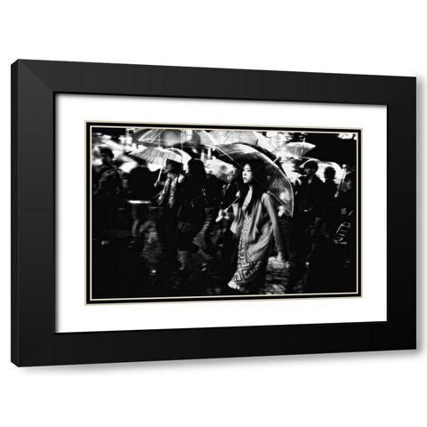 Untitled Black Modern Wood Framed Art Print with Double Matting by Suzuki, Tatsuo