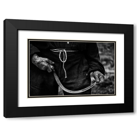 La Balanza Black Modern Wood Framed Art Print with Double Matting by J. Lopez, Renato
