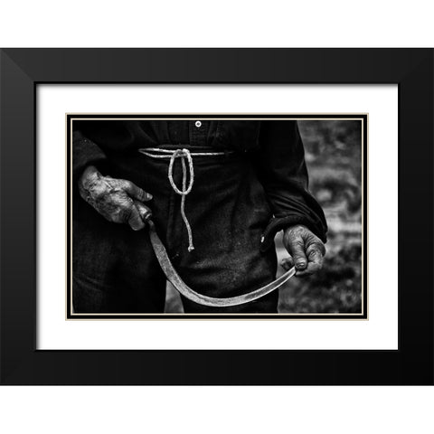 La Balanza Black Modern Wood Framed Art Print with Double Matting by J. Lopez, Renato