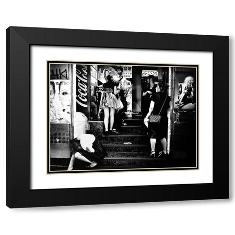 Untitled Black Modern Wood Framed Art Print with Double Matting by Suzuki, Tatsuo