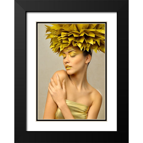 Gabi Black Modern Wood Framed Art Print with Double Matting by Tonov, Ivan